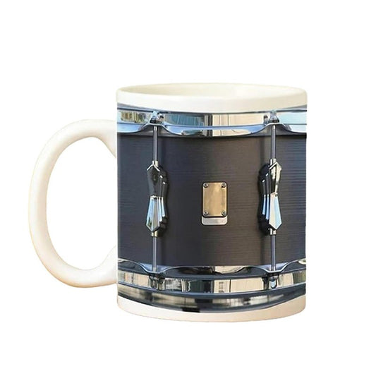 Vintage Drum Mug, 11oz. Black & White, Funny Ceramic Mug. Ideal Cool Gift for Drummers and Musicians. - Buy That Thang