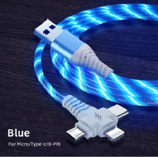3 in 1 LED Flowing Charging Cable - Buy That Thang