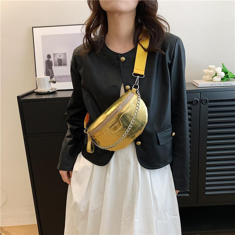 Metallic Crossbody Women Chest Bag One-shoulder Messenger Bag
