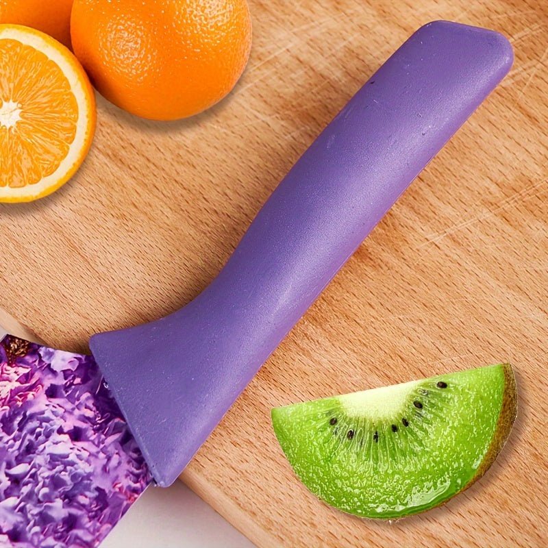 6pcs Jasmine Flower Pattern Kitchen Knife Set Colorful Printing, High Carbon Stainless Steel Blades, Ergonomic Handles, Sharp Meat Cleaver, Serrated Bread Knife, Precise Scissors, Peeler - Perfect Cooking Gifts for Women And - Buy That Thang