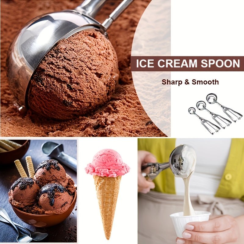 3pcs Cookie Scoops for Baking Include 1 Tbsp/ 2 Tbsp/ 3 Tbsp, Cookie Dough Scoop, Ice Cream Scoop Set, for Cookie, Cupcake, Melon Ball, Meatball, Ice Cream, Halloween And Christmas Kitchen Gifts - Buy That Thang