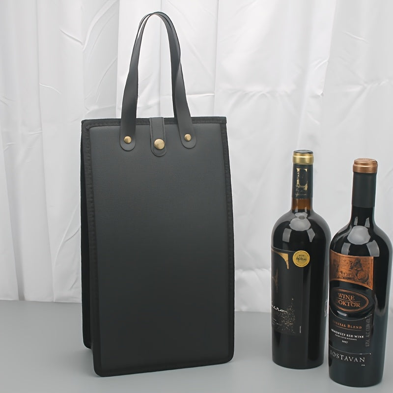 Wine Gift Packaging with Thickened Faux Leather & Sponge Layer - Heavy-Duty Wine Box Suitable for Wine Bottles, Elegant Wine Presentation, Wine Packaging
