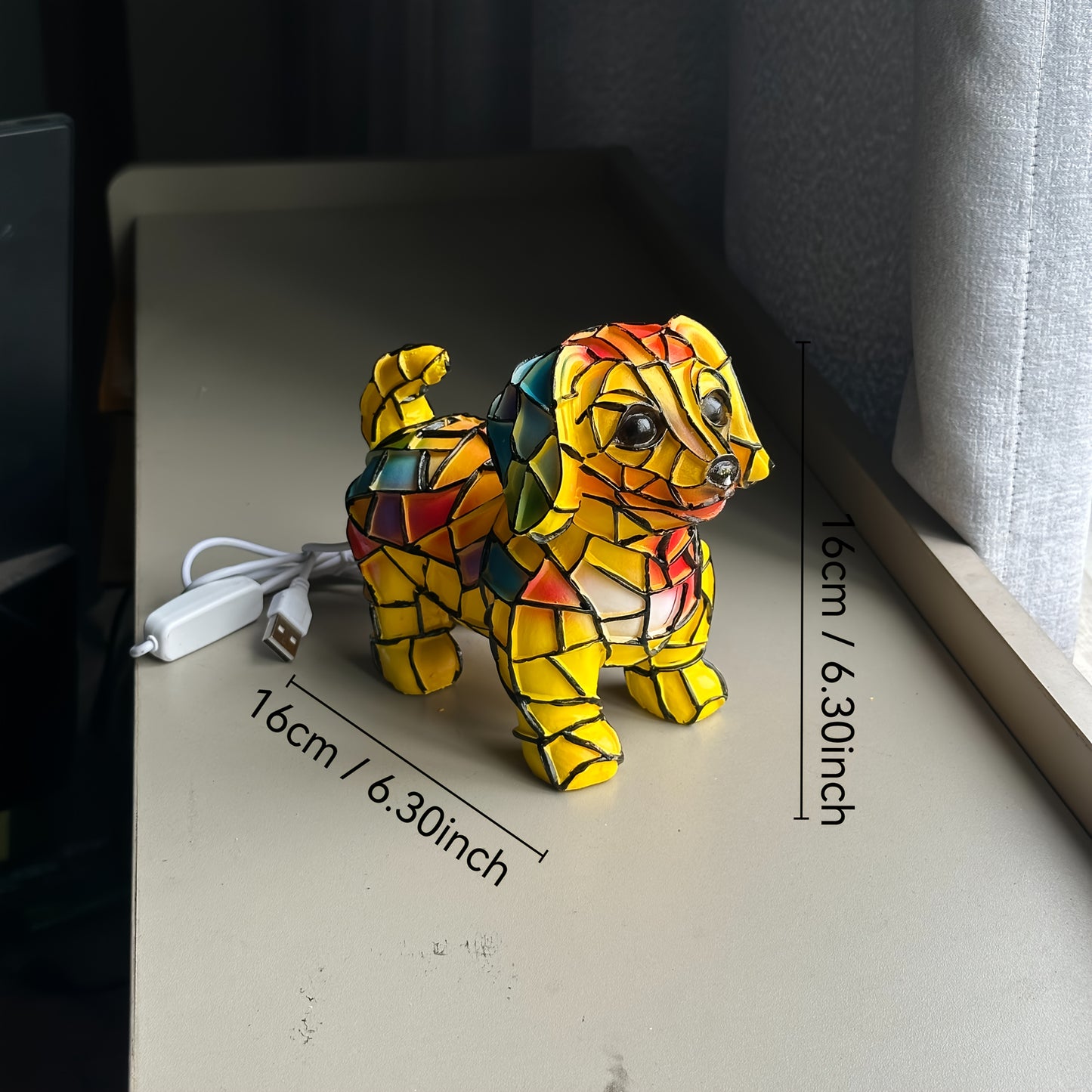 Cute Dachshund LED Light - Resin Craft Decoration, Whimsical Sculpture Wall Art for Pet Homes, USB Night Light, Fun Holiday Decor for Dog Lovers