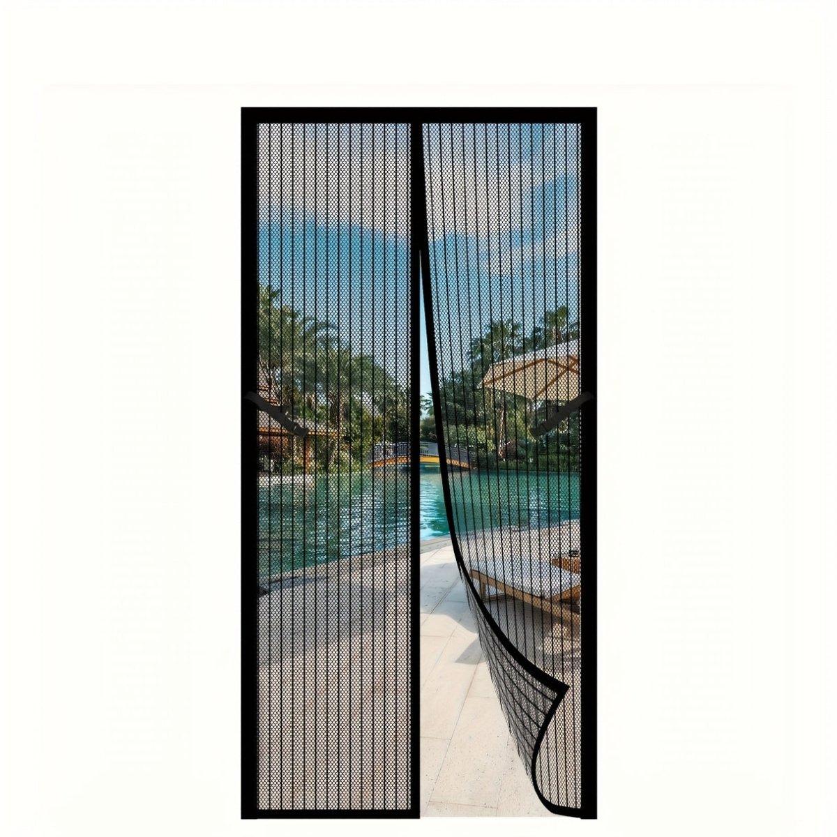 [Durable Magnetic Screen Door] Heavy Duty, Durable Magnetic Screen Door - No Manual Operation, Insect - Proof Partition with Frame Shackle for Pets & Youngsters, Easy Install for Indoor/Outdoor Use, Modern Door Accessory - Buy That Thang