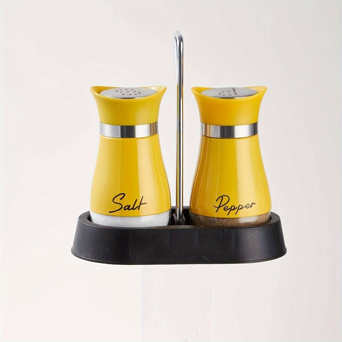 (1 Stand + 2 Bottles) A Set of Salt And Pepper Shakers, Shaker Bottles. Salt And Pepper Containers with a Glass Base, Featuring a Stable Stand, Suitable for Kitchen Tools, Cooking Tables, Rvs, Camping, Barbecues, And Seasonin - Buy That Thang