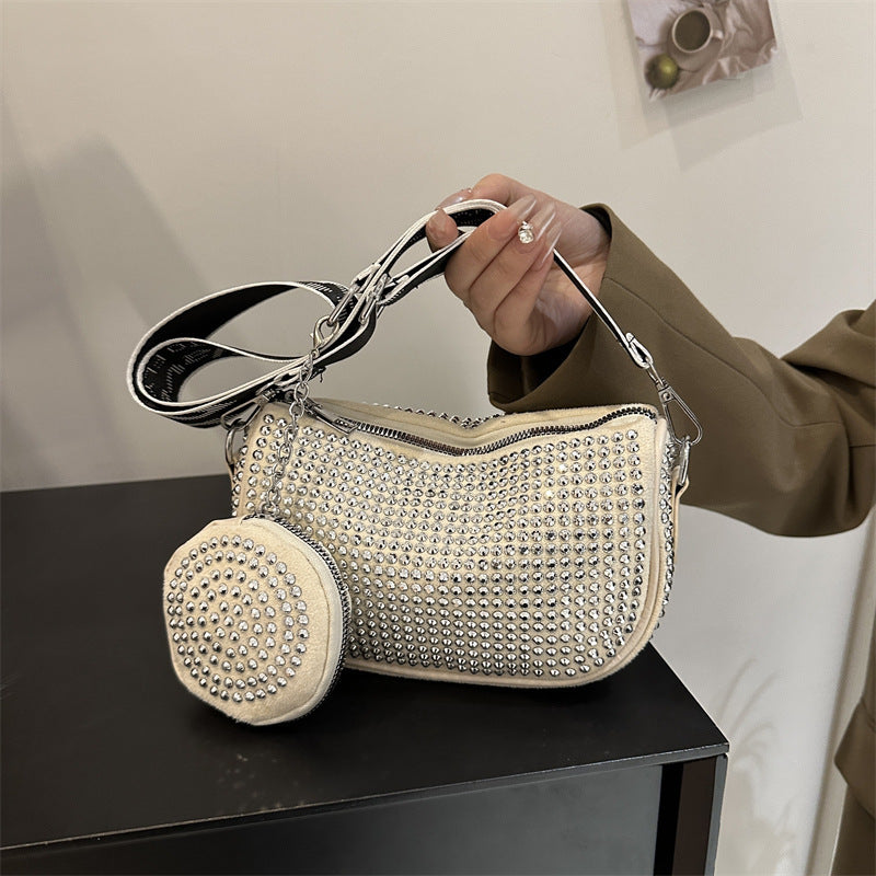 Rhinestone Shoulder Bag With Small Purse Fashion  Crossbody Bag For Women  Designer Bags