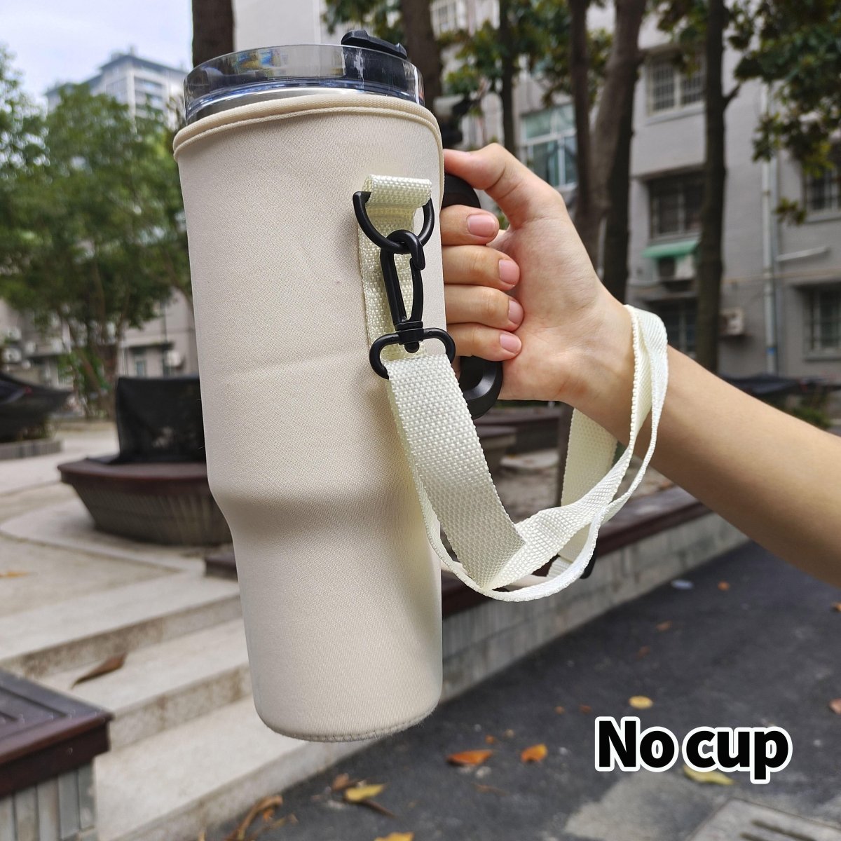 40oz Pink Insulated Travel Mug Holder with Adjustable Strap – Snug - Fit Design for Secure Carrying, Ideal for Gym, School, Dorm, and Camping, Mug Not Included, Gym Drinkware | Stylish Cup Holder | Secure Carry Strap - Buy That Thang