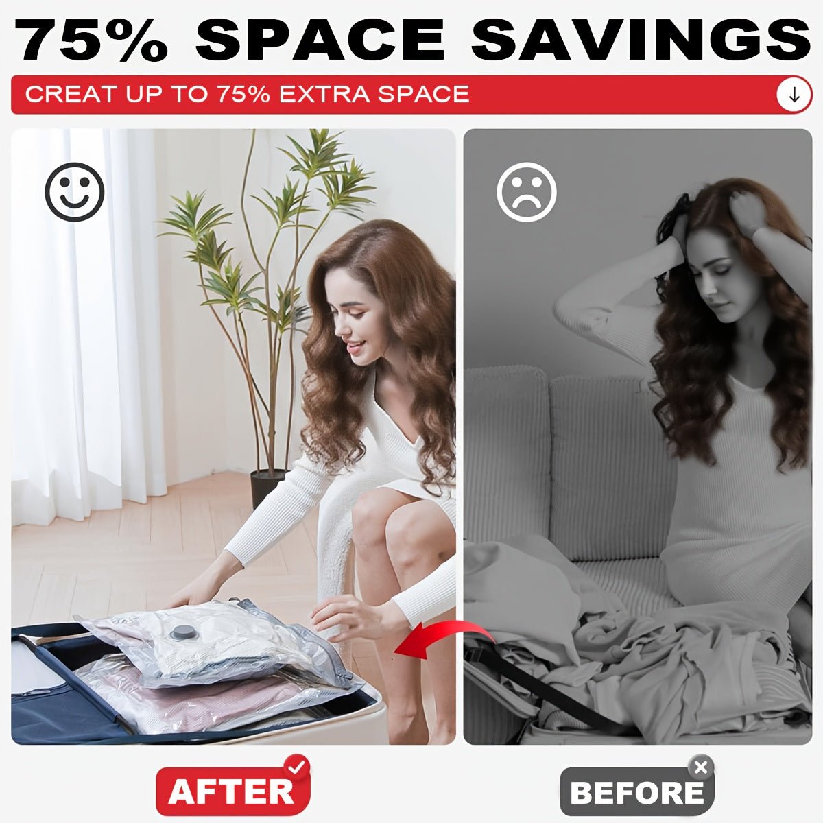 Electric Pump Set with 6/9/12/15 Travel Vacuum Storage Bags, Saving 75% of Space for Travel Packing, Designed in Three Sizes Specifically for Suitcases, Featuring an Upgraded Wide Opening for Easy Packing And Unpacking - Buy That Thang