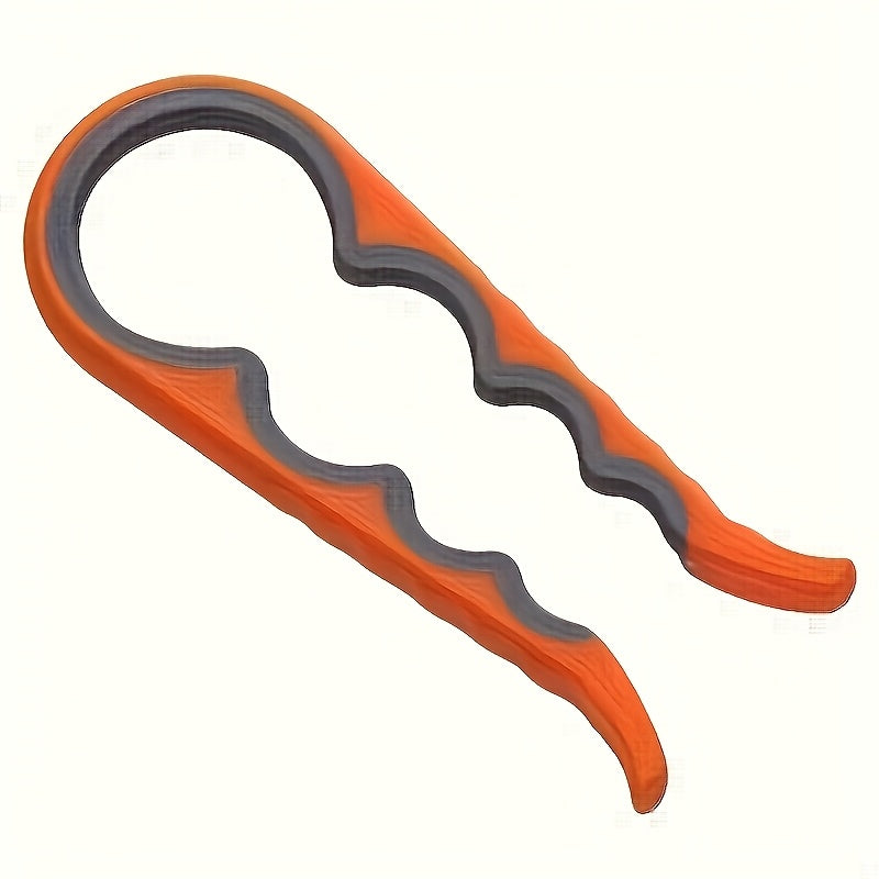 [4-in-1 Can Opener] 4-in-1 Anti-Slip Can Opener with Ergonomic Silicone Handle | Manual Kitchen Tool for Cans, Jars & Jam Lids | Durable Plastic, 4 Colors (Yellow, Blue, Orange, Red)