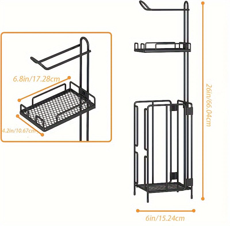 Freestanding Toilet Paper Holder, Metal Trim Freestanding Toilet Paper Roll Holder And Dispenser to Store 3 Extra Rolls Of Reserve Toilet Paper, Christmas - Buy That Thang