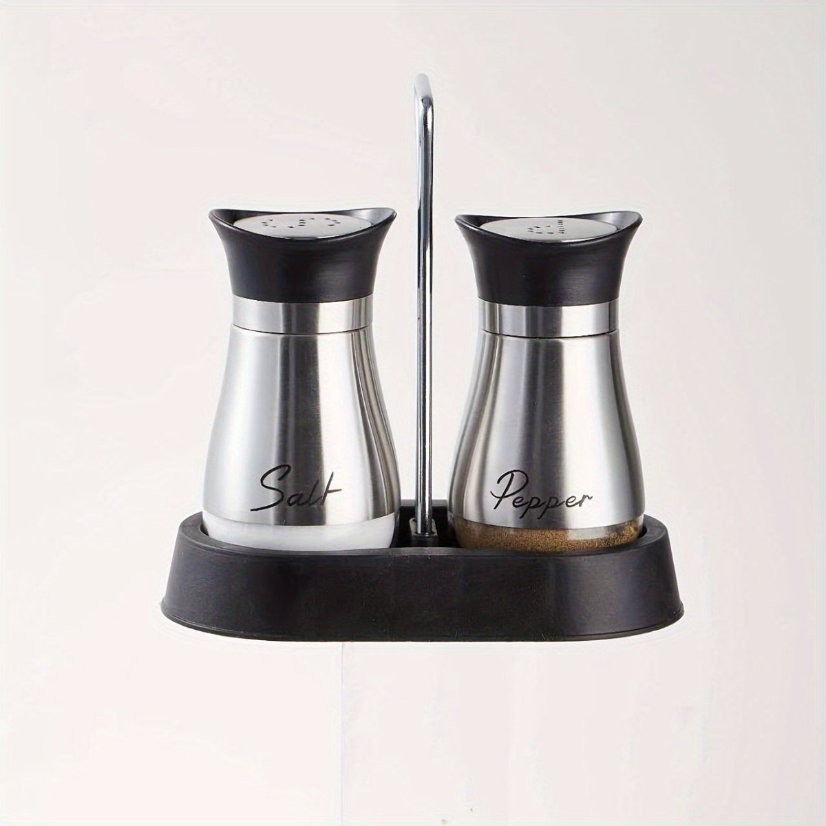 (1 Stand + 2 Bottles) A Set of Salt And Pepper Shakers, Shaker Bottles. Salt And Pepper Containers with a Glass Base, Featuring a Stable Stand, Suitable for Kitchen Tools, Cooking Tables, Rvs, Camping, Barbecues, And Seasonin - Buy That Thang