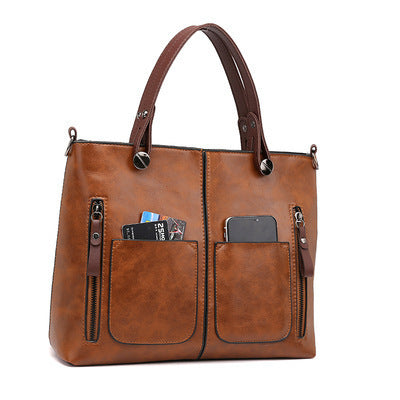 Women's  Retro Tote Bag Simple Crossbody Bag
