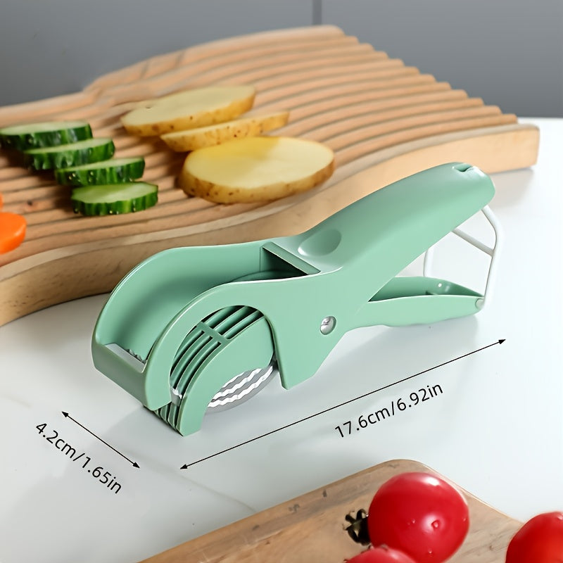 Heavy Duty Manual Vegetable And Fruit Slicer With Stainless Steel Blades - Non-skating Base For Carrots, Cucumbers, Ham, Meat - Easy Home Kitchen Tools & - No Electricity Required, Food Preparation Halloween Christmas Gifts