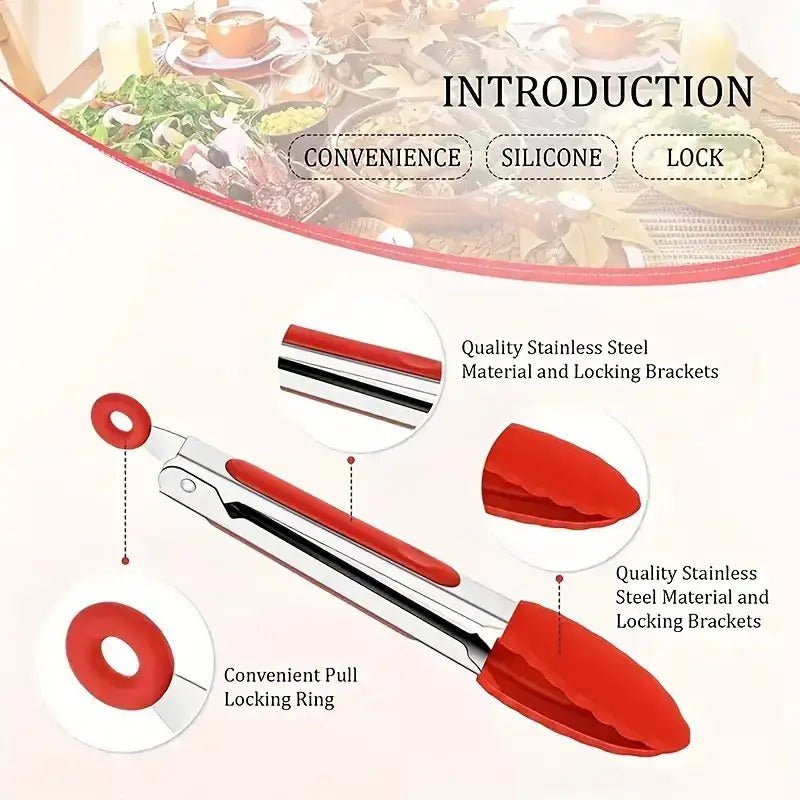 Silicone Clip 3pcs Set - Scratch - Resistant Heat - Resistant Kitchen Clip Turner, BBQ Camping Picnic Tool, Halloween, Cooking Utensils, Family Friend Gift, Kitchen Cooking Utensils - Buy That Thang