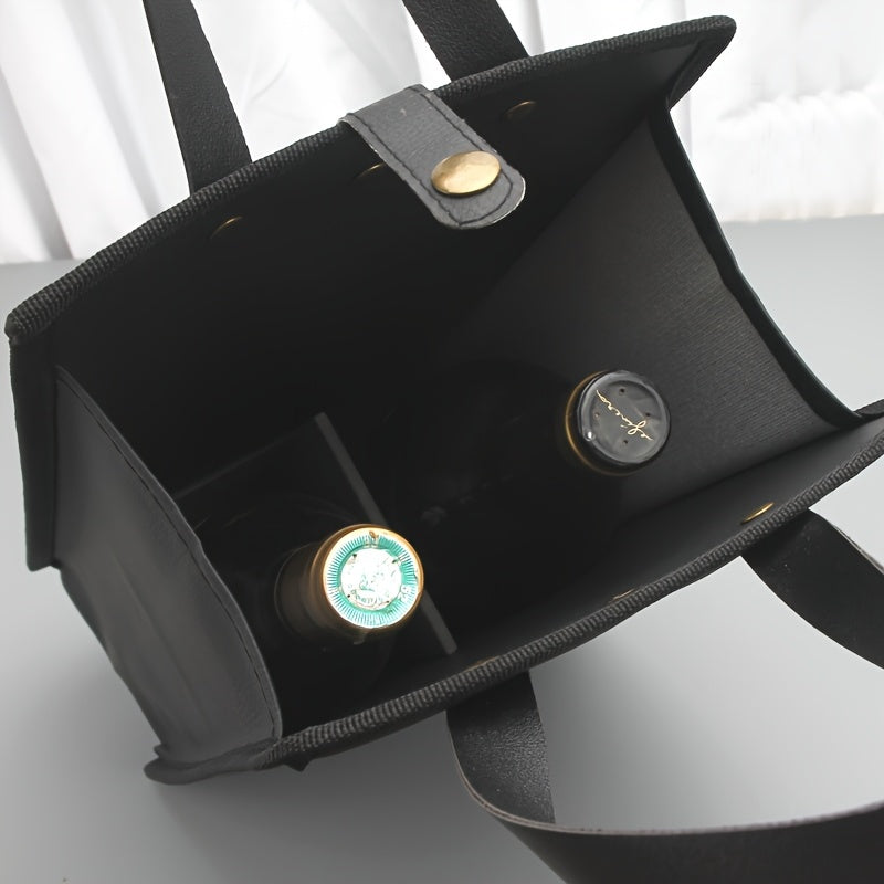 Wine Gift Packaging with Thickened Faux Leather & Sponge Layer - Heavy-Duty Wine Box Suitable for Wine Bottles, Elegant Wine Presentation, Wine Packaging