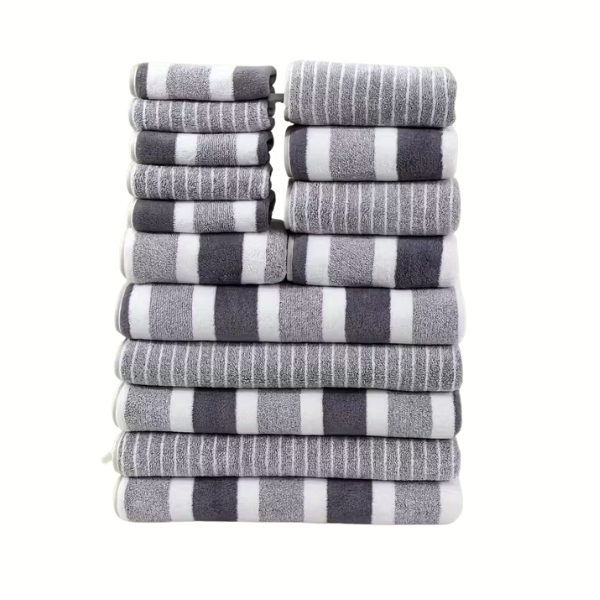 15pcs Coral Fleece Towel Set, Including 5 Face Towels, 5 Hand Towels And 5 Bath Towels, Comfortable Absorbent And Quick Drying Bath Towels, Suitable For Hotels, Sports, Travel, Fitness, Yoga, Ideal Bathroom Supplies, Wash Clo