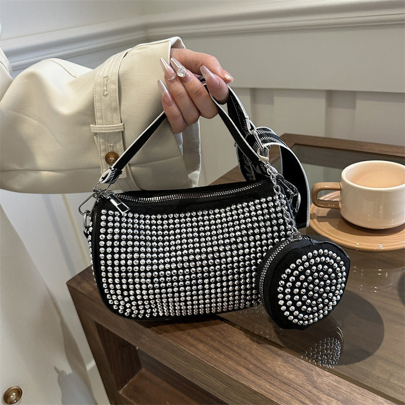 Rhinestone Shoulder Bag With Small Purse Fashion  Crossbody Bag For Women  Designer Bags