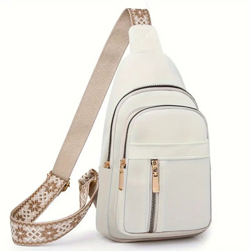 Vintage Style Women's Chest Bag, Non - Waterproof Zippered Shoulder Messenger Bag For Commuting, Crossbody Bag - Buy That Thang
