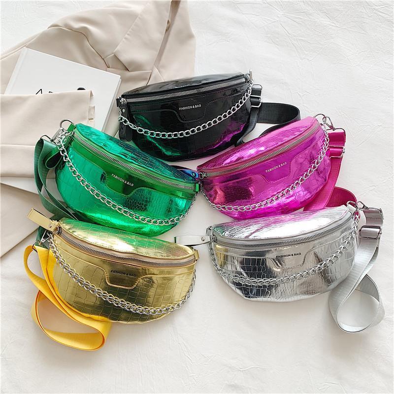 Metallic Crossbody Women Chest Bag One-shoulder Messenger Bag