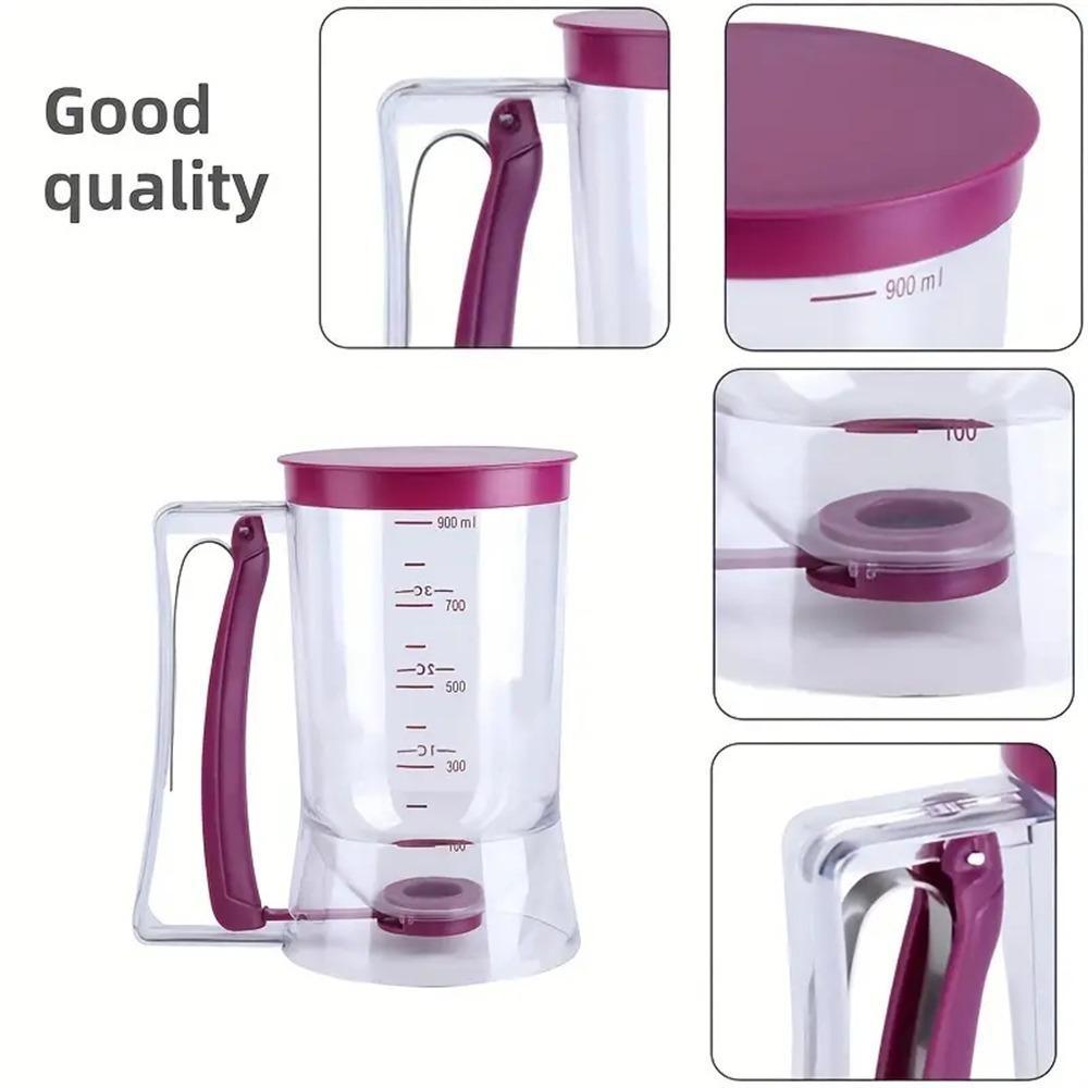 Batter Dispenser with Measuring Labels - Cake Pourer Handheld Dispenser for Cup Cakes, Essential Kitchen Tools - Make Perfect Pancakes, Cupcakes, Waffles, Muffin Mixes, Cakes and Crepes