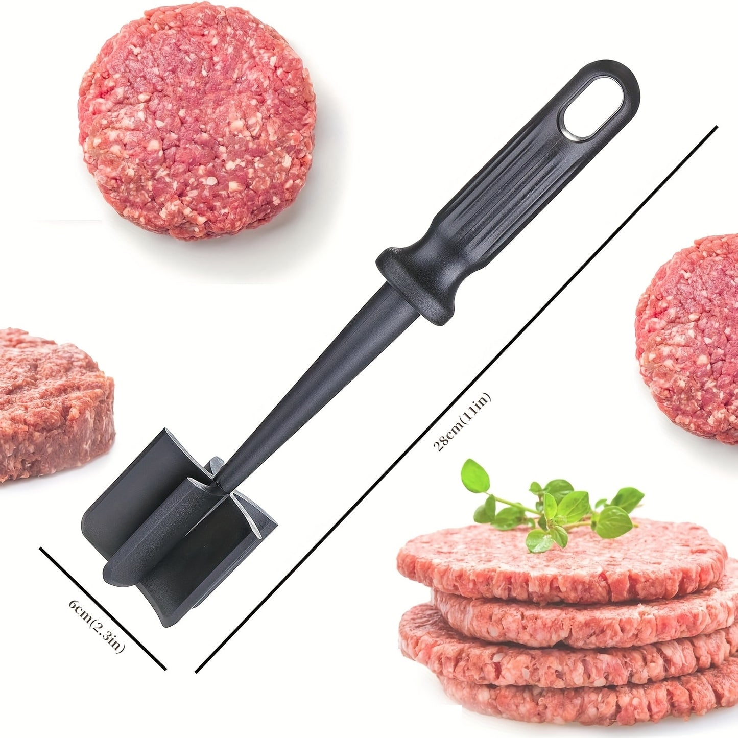 Upgraded Heavy-Duty Manual Meat Chopper & Masher with Heat-Resistant Non-Stick Nylon Head, Sharp Blades & Ergonomic Handle - Multi-Purpose Kitchen Tool for Ground Beef, Potatoes, Veggies, Food - Mincing, Chopping, Smashing -
