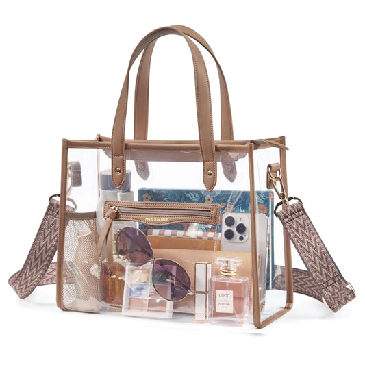 Missnine Clear Bag for Stadium Events Thick PVC Clear Tote Bag - Buy That Thang