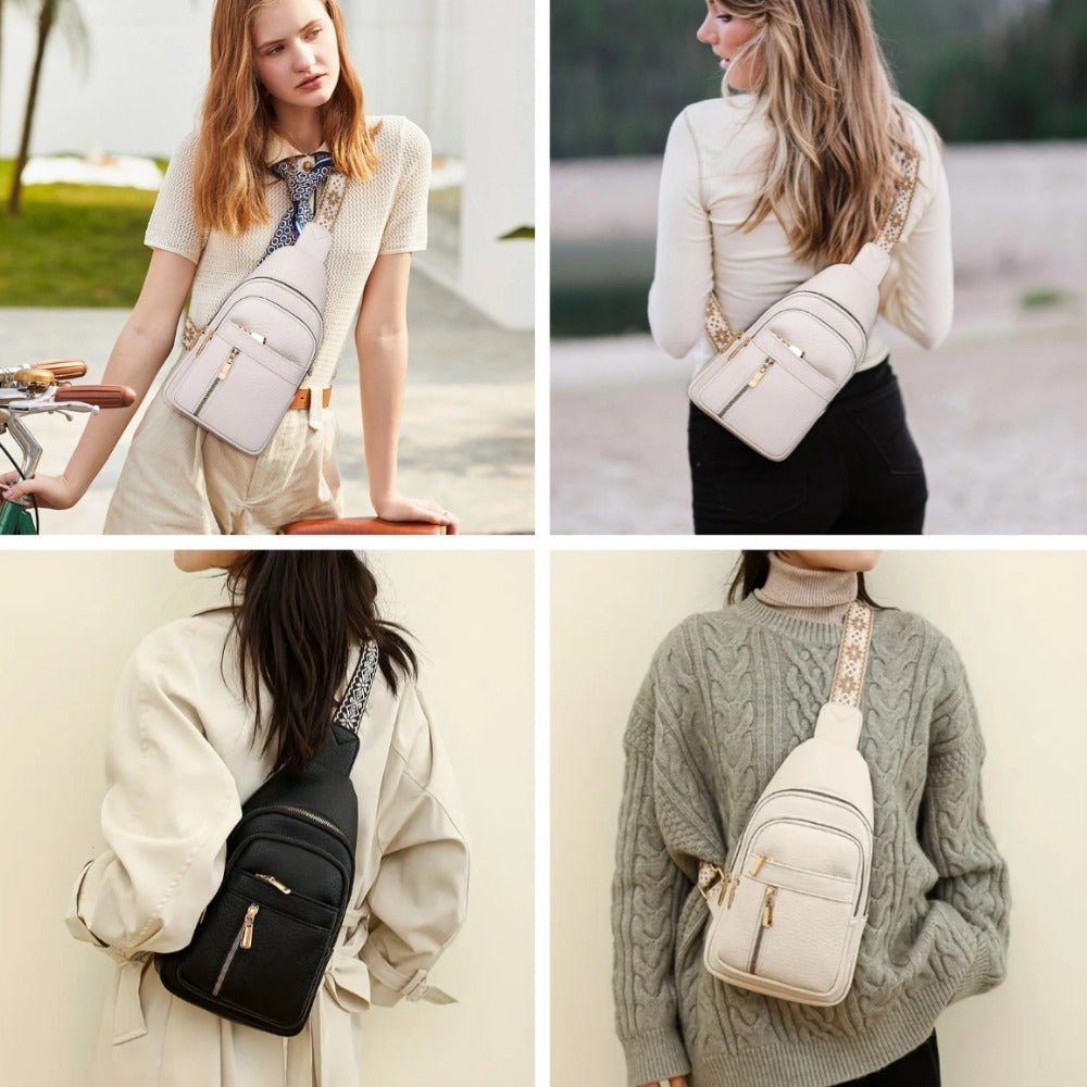 Vintage Style Women's Chest Bag, Non - Waterproof Zippered Shoulder Messenger Bag For Commuting, Crossbody Bag - Buy That Thang