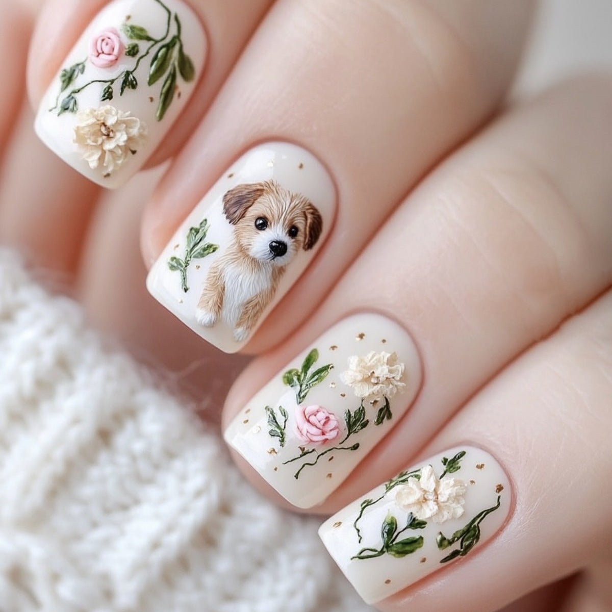 48pcs (2pcs) Cute Cat & Floral Press On Nails - Medium Square Glossy False Nails with Pastel Blue & Pink Shimmering Cat Paw & Flower Designs, Easy Application for Women & s, Long - Lasting Manicure Art for Everyday or Special O - Buy That Thang