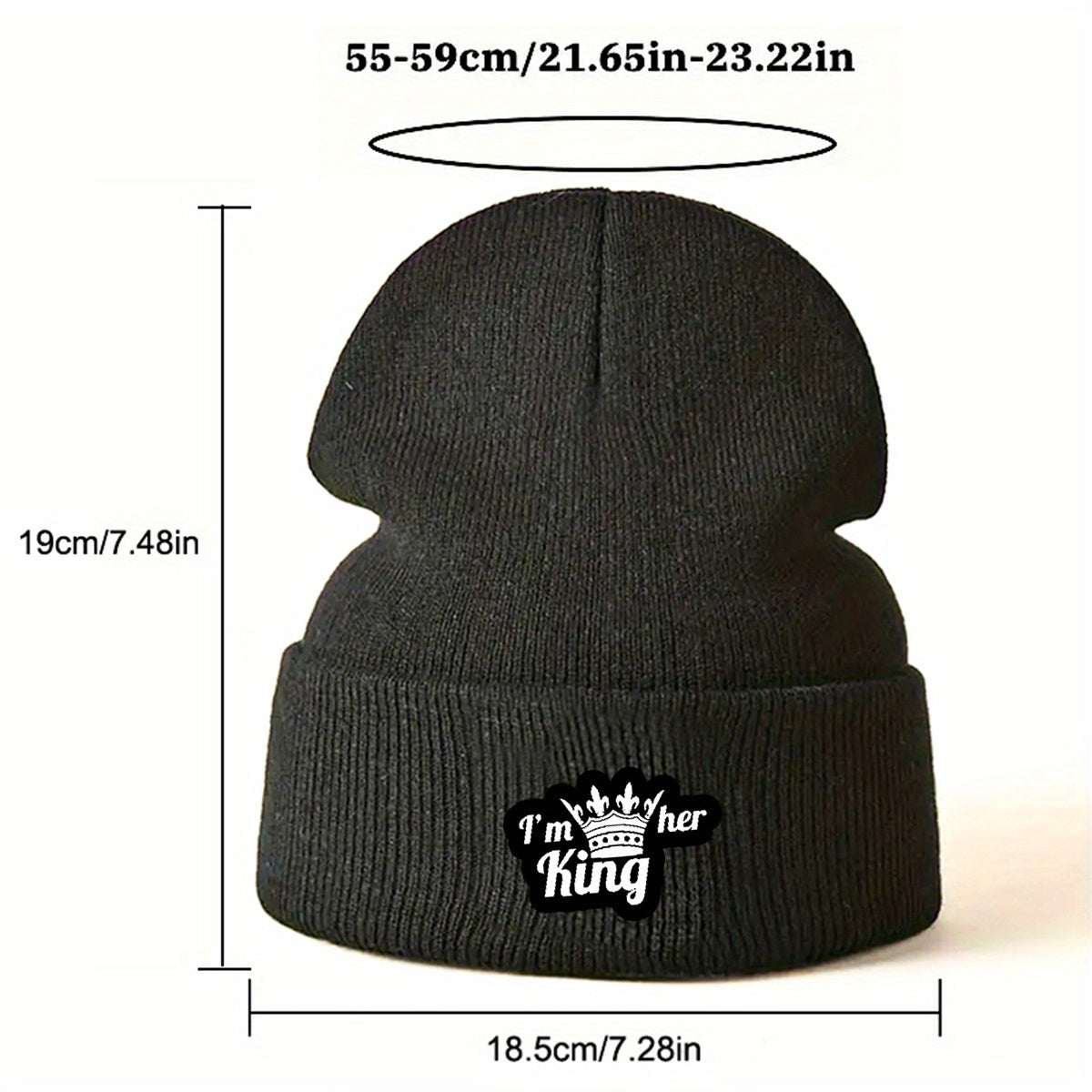 2pcs set Crown theme classic couple models men women warm winter cap creative printing cuff pom pom cap men women cap cuff thickened cap
