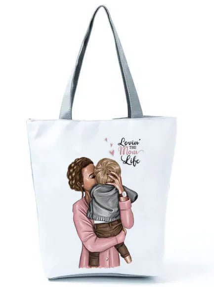Cute Cartoon Super Mama Print Bag Travel Shoulder - Buy That Thang