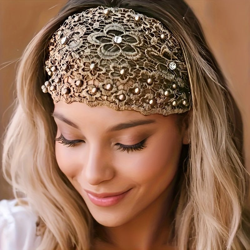 3pcs Ladies Crochet Flower Artificial Hollow Fashion Hair Accessories Headband, Elegant Ladies - Fashion Hair Accessories, Perfect for Casual Wear - Buy That Thang