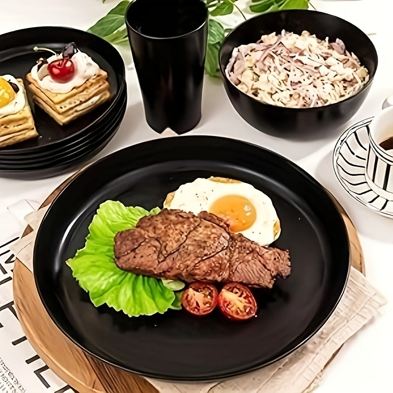 16/32pcs Kitchen Wheat Straw Large Size Dinnerware Set, For 4/8, Unbreakable Modern Dish Set Dinner Plate/Dessert Plate/Cereal Bowl/Cup, Dishwasher Safe, Lightweight Tableware, Camping And Everyday Use, Gifts For Men/Women/Ch