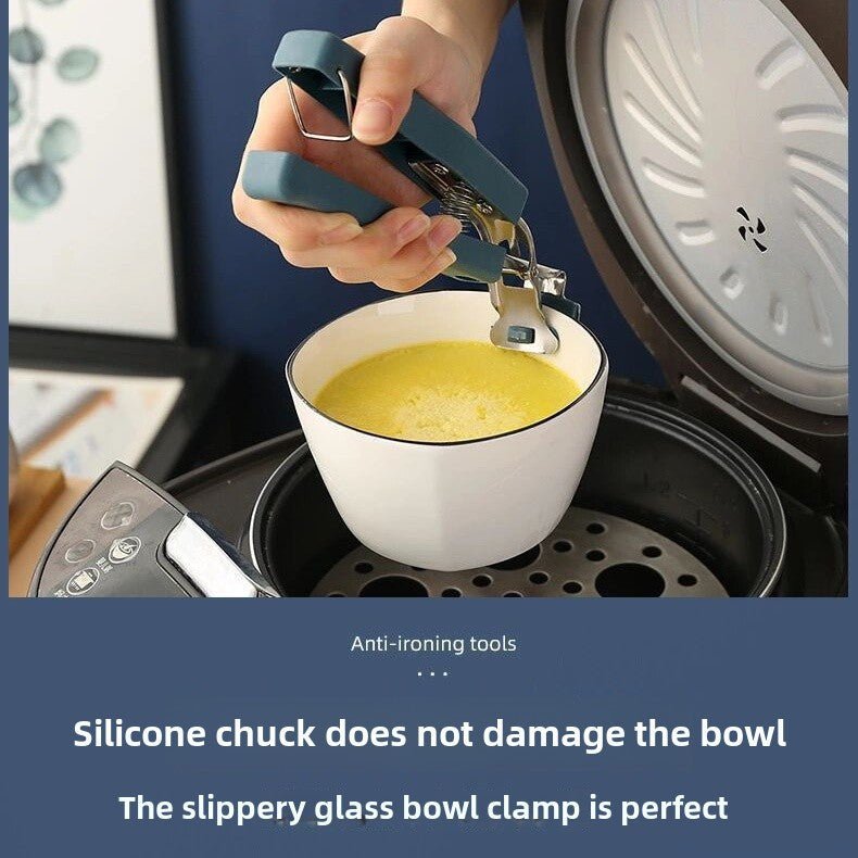 5pcs Heat Resistant Kitchen Tools Set Stainless Steel Plate Bowl Clips Non Slip Silicone Tongs Heatproof Gloves Anti Scald Grippers for Microwave, Air Fryer, Instant Pot Mor, Best for Christmas - Buy That Thang