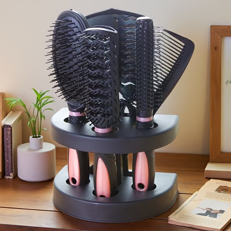 5pcs/Set Hairdressing Brush Holder Set, Hair Styling Brush With Mirror, Hairdressing Comb For All Hair Types - Buy That Thang