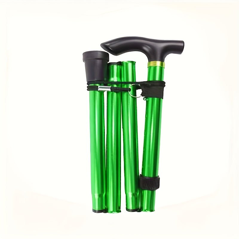 4 - section Ultra Lightweight Adjustable Folding Cane with Rubber Head - A Telescopic Hiking And Mountaineering Stick for The Elderly And Teenagers, Aluminum Alloy Design, Hiking Accessories Cane - Buy That Thang