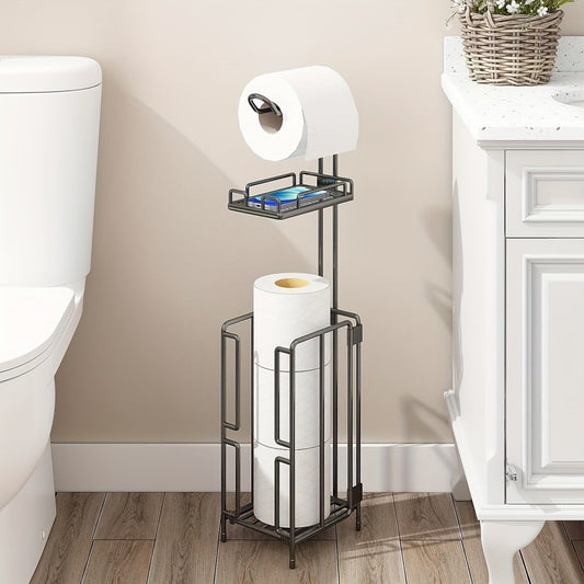 Freestanding Toilet Paper Holder, Metal Trim Freestanding Toilet Paper Roll Holder And Dispenser to Store 3 Extra Rolls Of Reserve Toilet Paper, Christmas - Buy That Thang