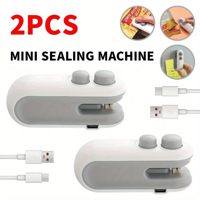kitchen items Mini Bag Sealer, 2025 2-in-1 USB-C Rechargeable Snack Bag Sealer, Magnetic Food Sealer with Cut Bag Sealer Handheld Heat Sealer for Plastic Snack Bags Fresh
