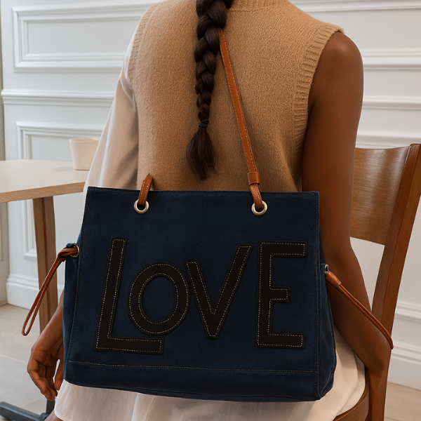 Retro Women's Denim Letter Tote Material Shoulder Bag  Shoulder & top-handle Bag  Casual  Handbags
