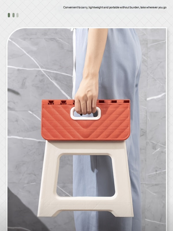 Household Foldable Footstool - (1pc) Anti-slip Surface Footstool, Height 8.7 Inches, Weight Capacity Up to 310 Pounds - ABS Sturdy And Lightweight Plastic Foldable Footstool, Suitable for Kitchen, Bedroom, Bathroom And Living