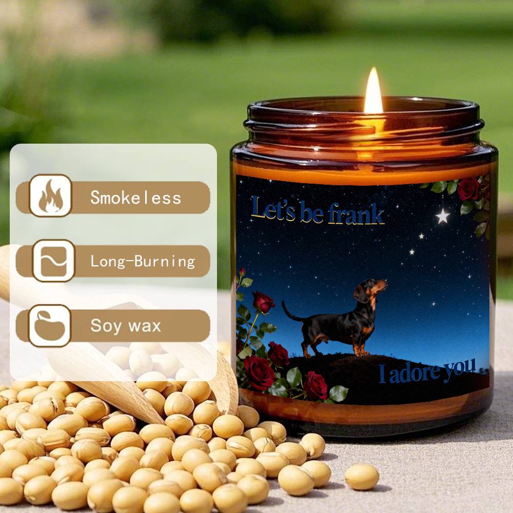 Lavender Scented Dachshund Candle in Glass Jar - Long - Lasting Soy Wax Dog Lover Gift Suitable for Christmas, Valentine's Day, - Cute Dachshund Puppy Themed Home Decor for Fur Mama & Pet Owners - Buy That Thang