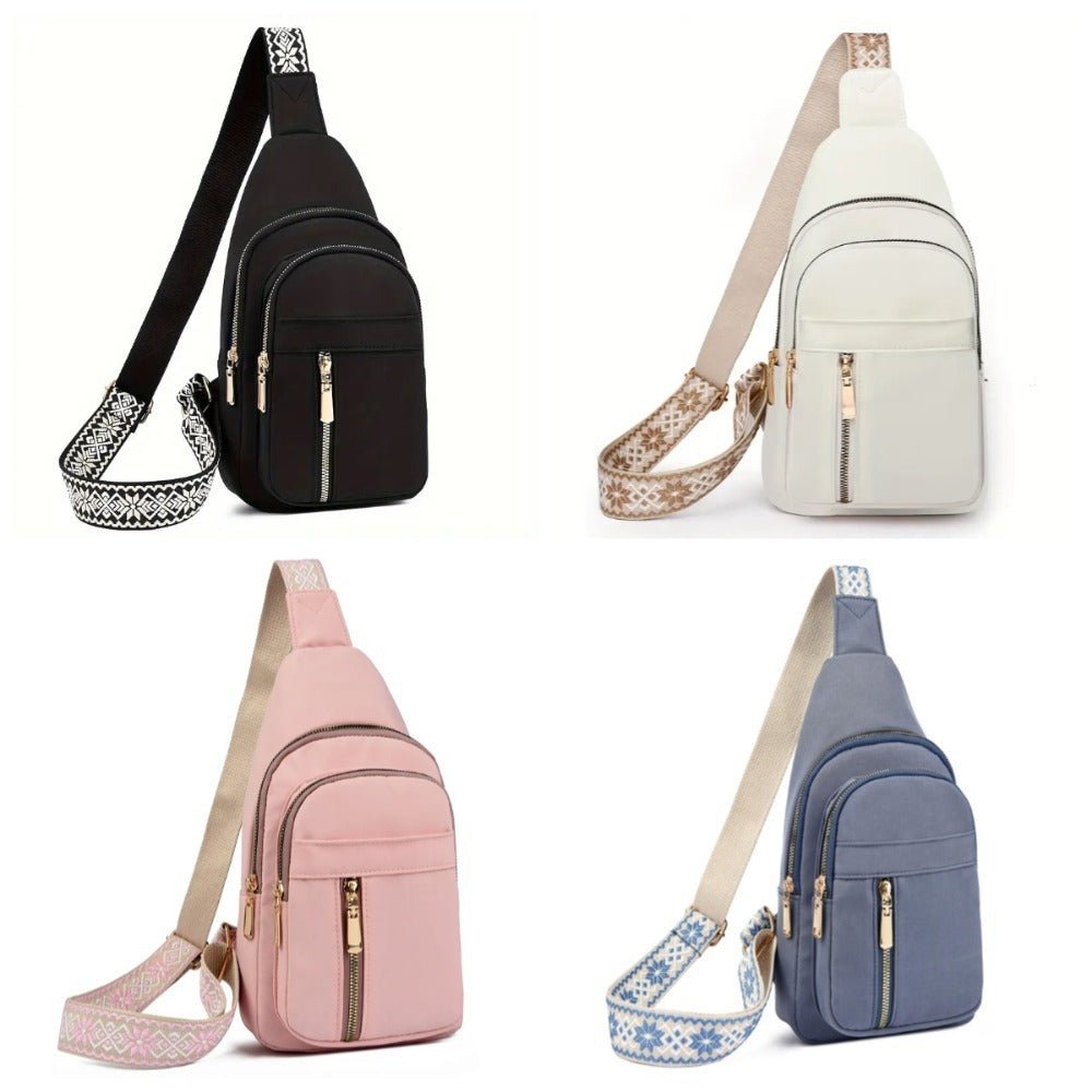 Vintage Style Women's Chest Bag, Non - Waterproof Zippered Shoulder Messenger Bag For Commuting, Crossbody Bag - Buy That Thang