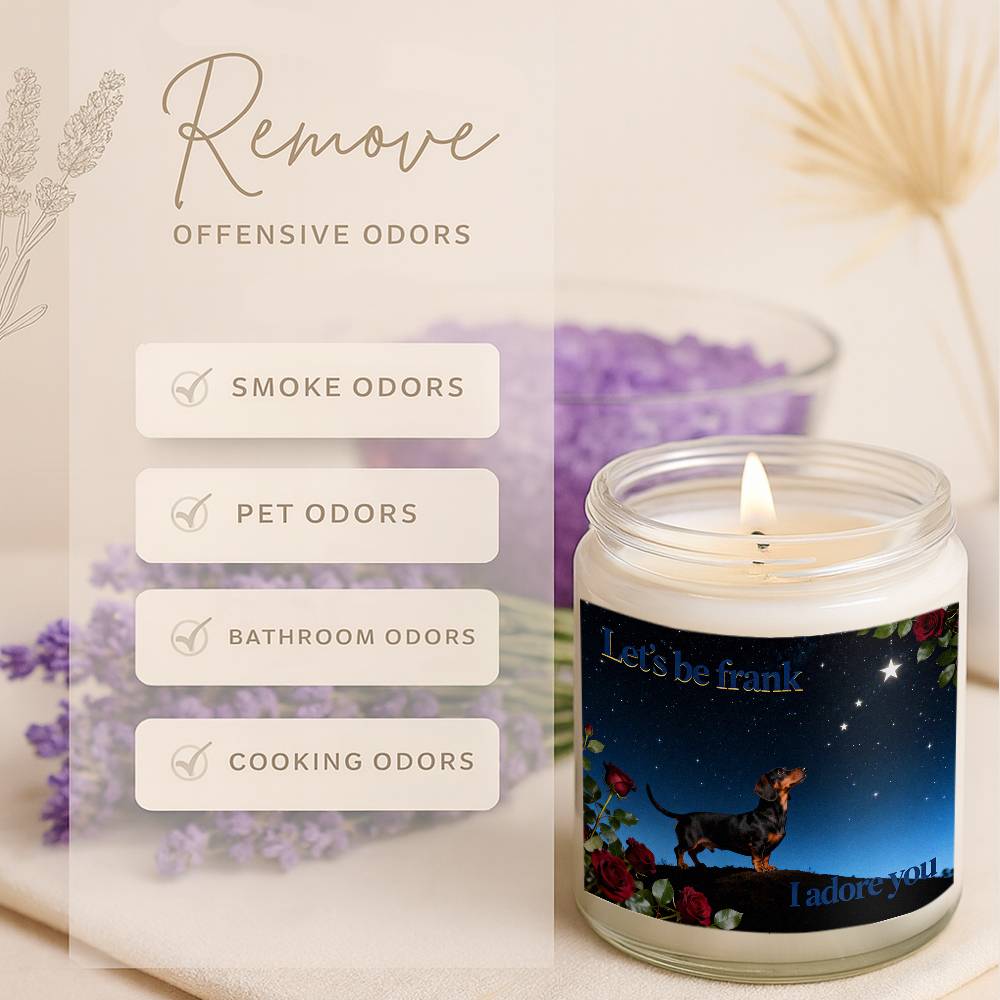 Lavender Scented Dachshund Candle in Glass Jar - Long - Lasting Soy Wax Dog Lover Gift Suitable for Christmas, Valentine's Day, - Cute Dachshund Puppy Themed Home Decor for Fur Mama & Pet Owners - Buy That Thang