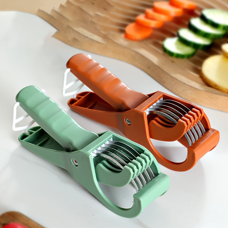 Heavy Duty Manual Vegetable And Fruit Slicer With Stainless Steel Blades - Non-skating Base For Carrots, Cucumbers, Ham, Meat - Easy Home Kitchen Tools & - No Electricity Required, Food Preparation Halloween Christmas Gifts