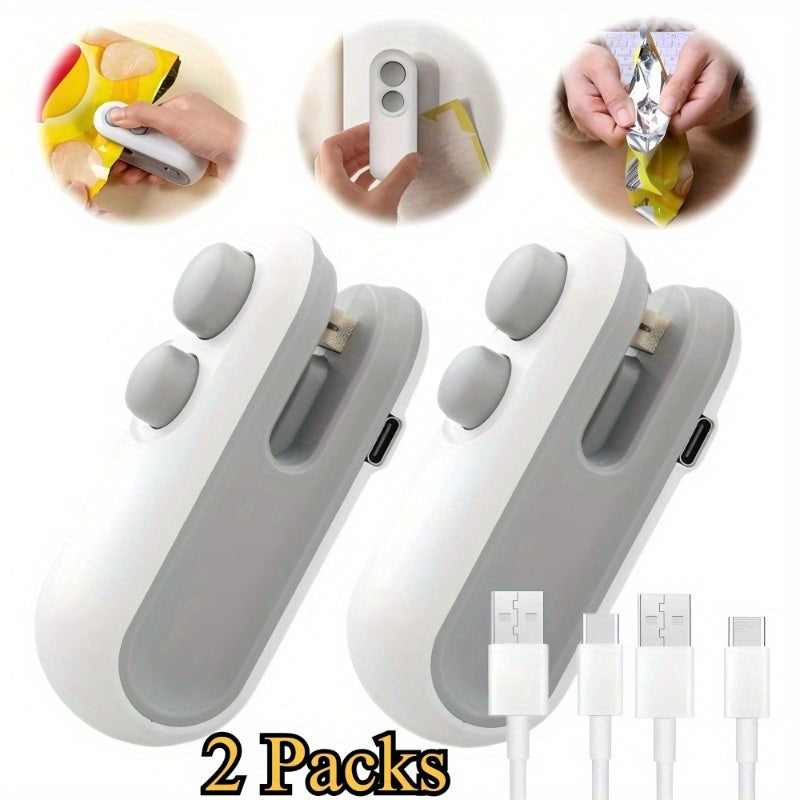 kitchen items Mini Bag Sealer, 2025 2-in-1 USB-C Rechargeable Snack Bag Sealer, Magnetic Food Sealer with Cut Bag Sealer Handheld Heat Sealer for Plastic Snack Bags Fresh