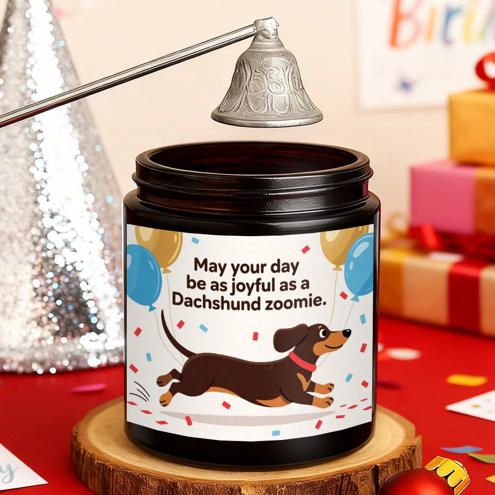 Dachshund Scented Candle - Lavender with Dachshund Dog in Glass Jar, Long - Burning Wax for 12+ Hours, Funny Pet Lover Gift for Dachshund Owners (Christmas, Valentine's Day) - Home & Bathroom Decor Suitable for Dachshund Parent - Buy That Thang