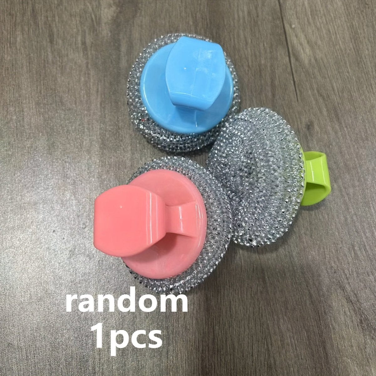 1pc Stainless Steel Cleaning Brush - Ergonomic Handle, Reusable Scrubbing Ball for Cookware, Kitchen, Bathroom, Floor and Outdoor Use, Durable Plastic and Metal Bristles, No Electricity Required, Multifunctional Scrubbing Bal - Buy That Thang