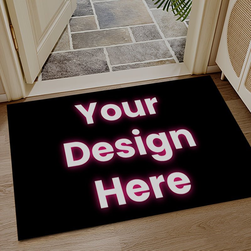 Customizable Flannel Welcome Door Mat | Personalize with Photos, Logos & Text for Living Room, Bedroom, Entryway & Bathroom, Lightweight, Non - Slip, Machine Washable, Perfect Christmas Decor & Gift - Buy That Thang