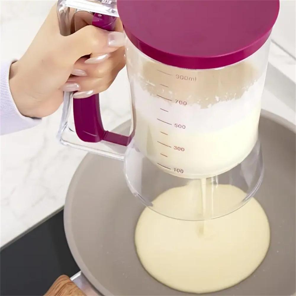 Batter Dispenser with Measuring Labels - Cake Pourer Handheld Dispenser for Cup Cakes, Essential Kitchen Tools - Make Perfect Pancakes, Cupcakes, Waffles, Muffin Mixes, Cakes and Crepes