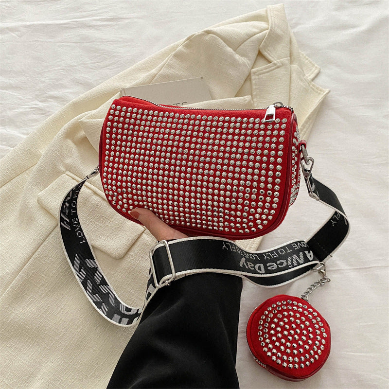 Rhinestone Shoulder Bag With Small Purse Fashion  Crossbody Bag For Women  Designer Bags