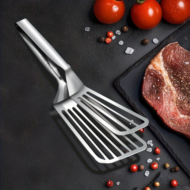 1/2pcs Stainless Steel Multifunctional Serving Tongs - Versatile Kitchen Tool for Easy Handling of Buffets Fish Steaks Breads Salads and Desserts - Durable Rust-proof Ergonomic Design for Easy Presentation and Preparation of